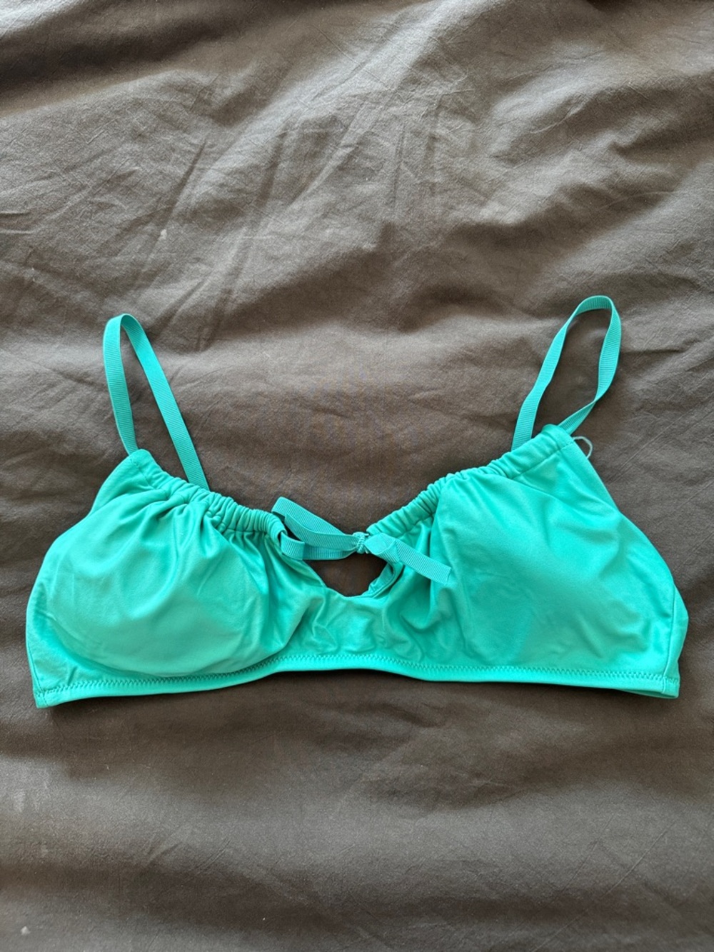 aerie Teal Bikini Bralette with Center Tie